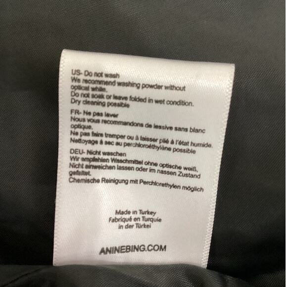 Anine Bing Tweed Navy Blue Gold Fringed Raw Hemline Jacket Blazer Size Small - Picture 16 of 16